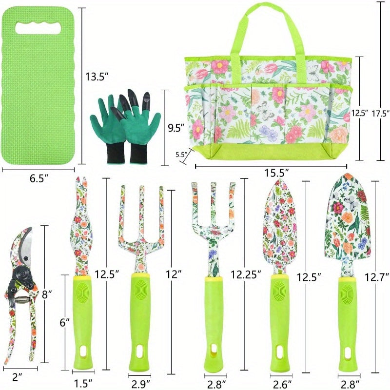 Cute Heavy Duty Aluminum Garden Tool Set with Rubber Grip - Parry's Picks