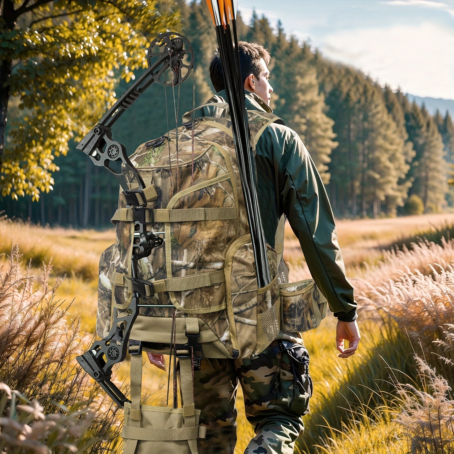 Camo Hunting Backpack For Men With Utility Pockets Oxford Cloth - Parry's Picks