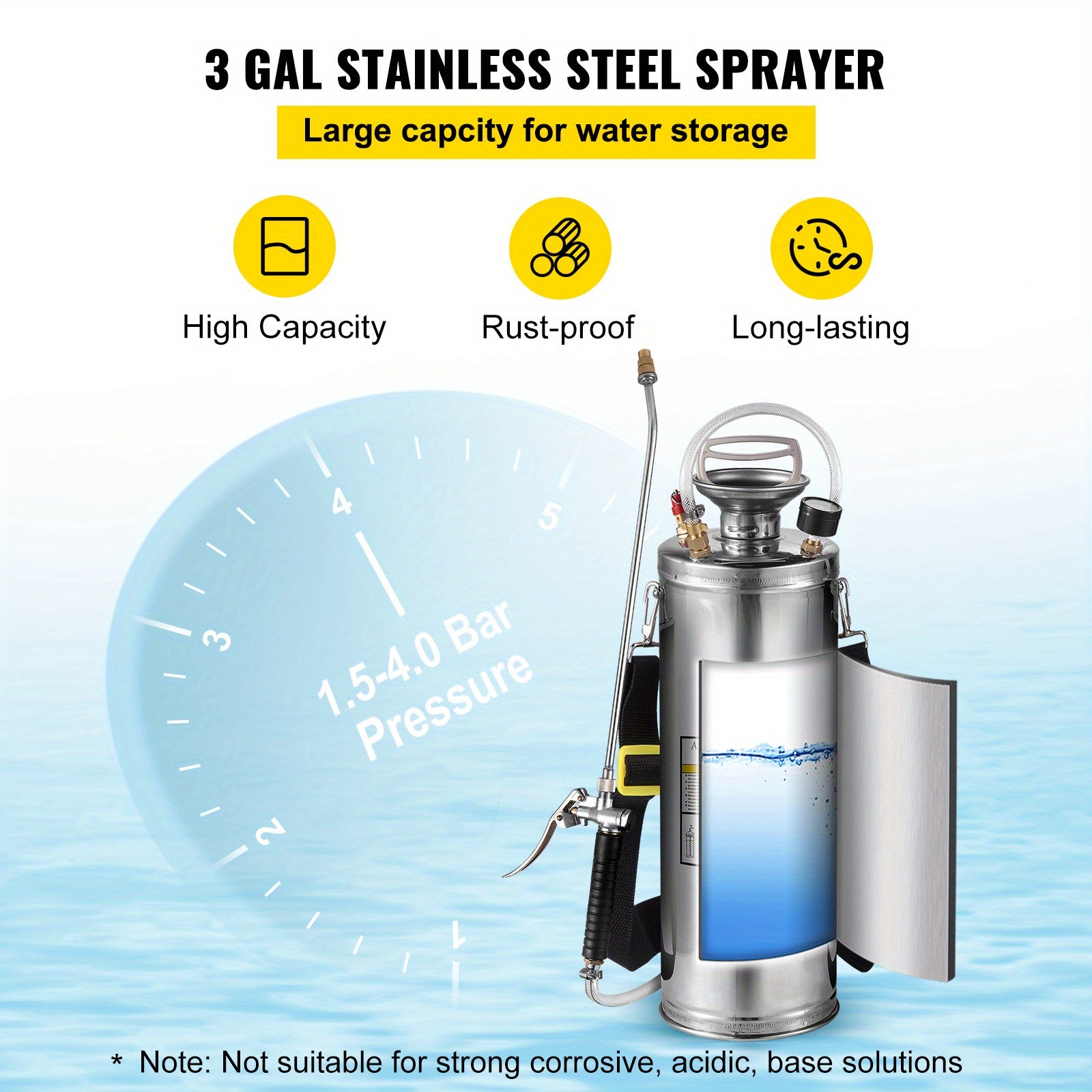 Happybuy Stainless Steel Sprayer for Gardening and Cleaning Tasks - Parry's Picks