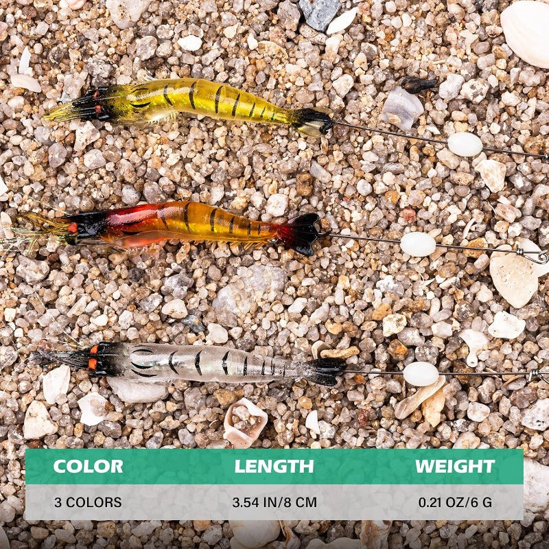 GOTRF Luminous Shrimp Lures Set Soft Fishing Baits Pro