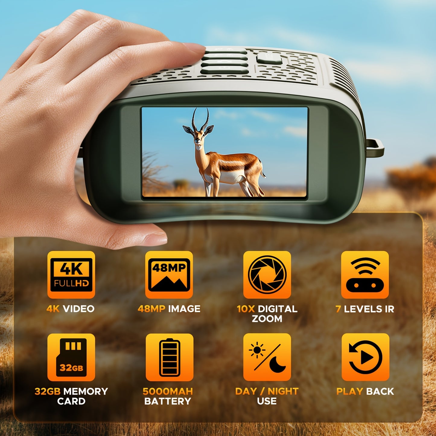 VOOPEAK Night Vision Goggles 4K Infrared Binoculars 10x Zoom