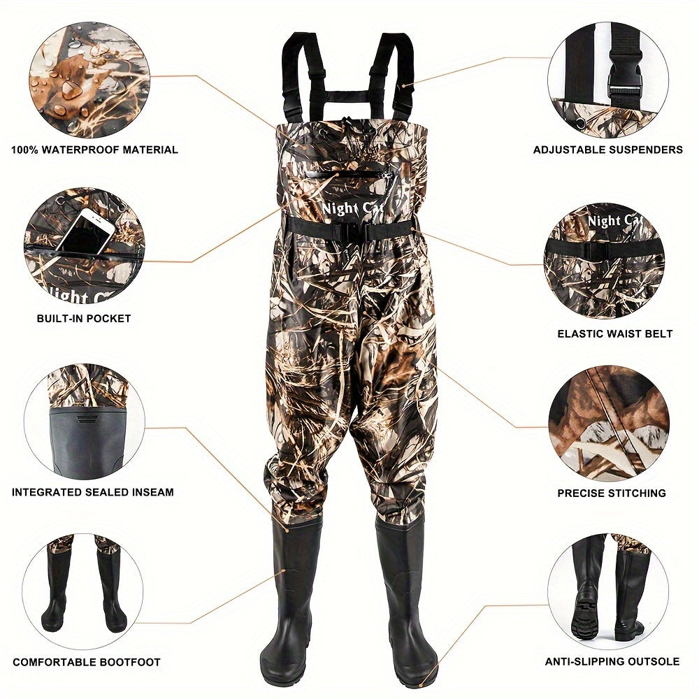 Night Cat Fishing Chest Waders With Breathable Bootstraps