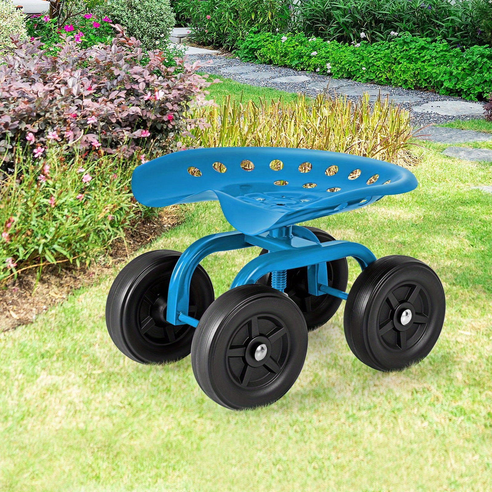 COSTZON Heavy-Duty Garden Cart with Swivel Seat and Wheels - Parry's Picks