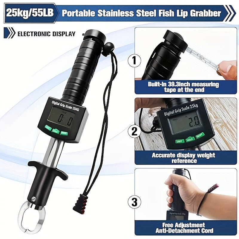 Portable Stainless Steel Fishing Scale with Tape Measure - Parry's Picks