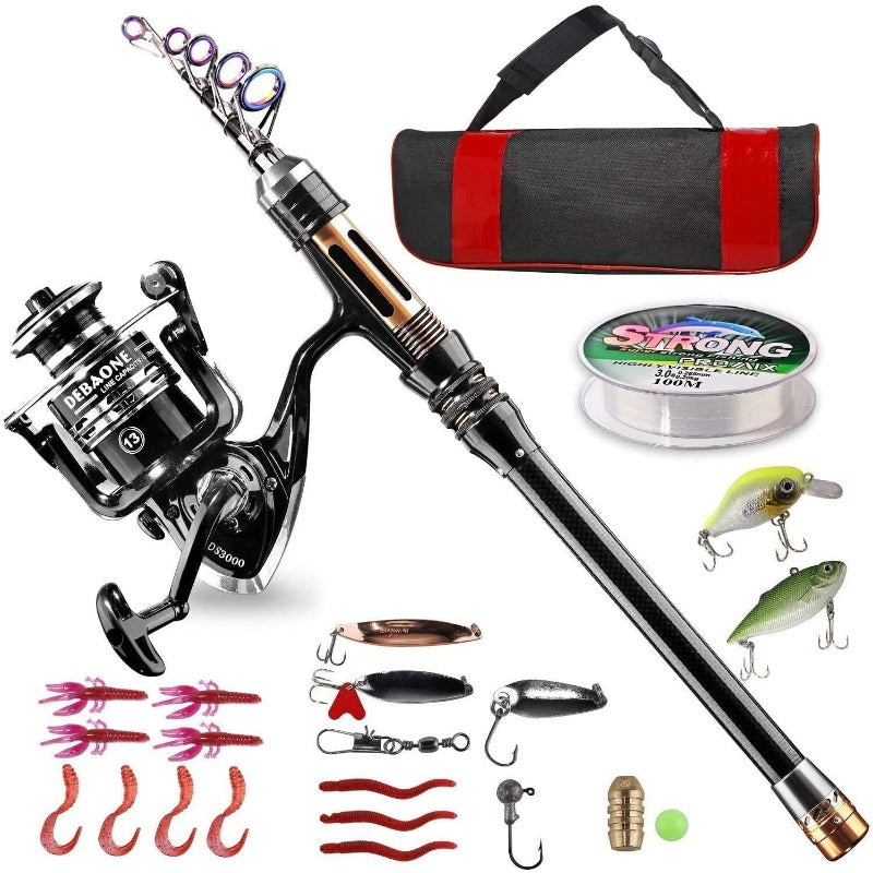 BlueFire Carbon Fiber Telescopic Rod and Reel Combo Kit - Parry's Picks