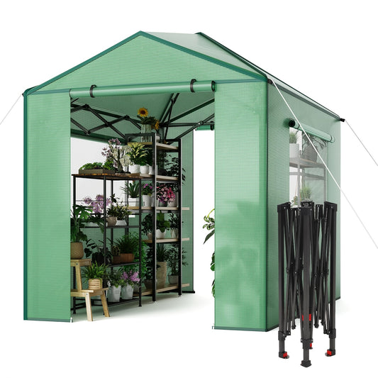 Portable Greenhouse Kit For Gardening With Zipper Door
