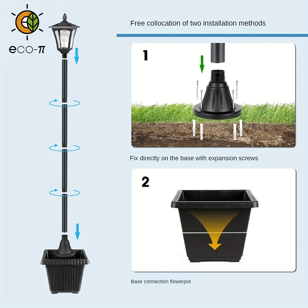 Solar Lamp Post With Planter For Outdoor Garden Lighting