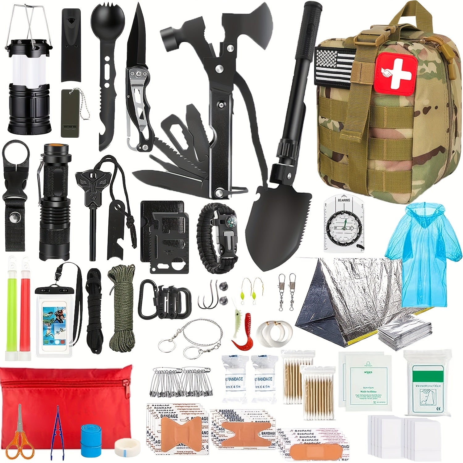 Survival Kit Bag with Shovel and Multi Function Axe - Parry's Picks
