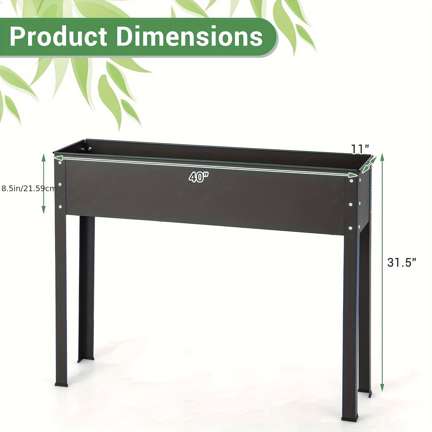 Elevated Metal Garden Bed for Backyard and Terrace