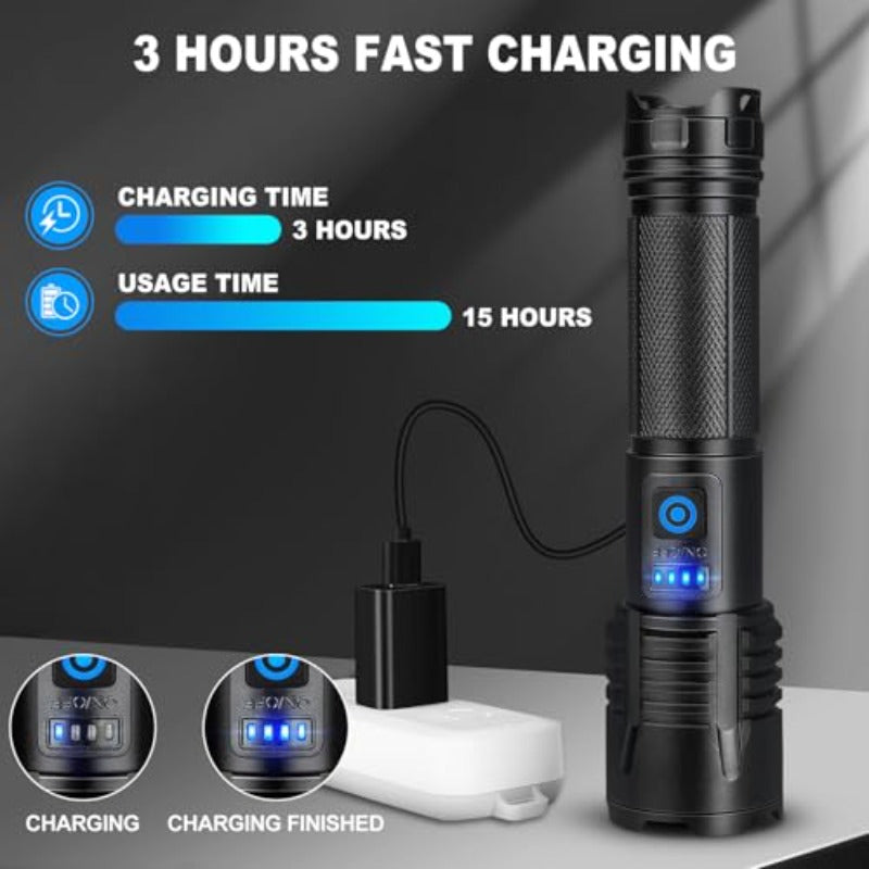 High Lumens Rechargeable Flashlight 2 Pack for Outdoor Adventures