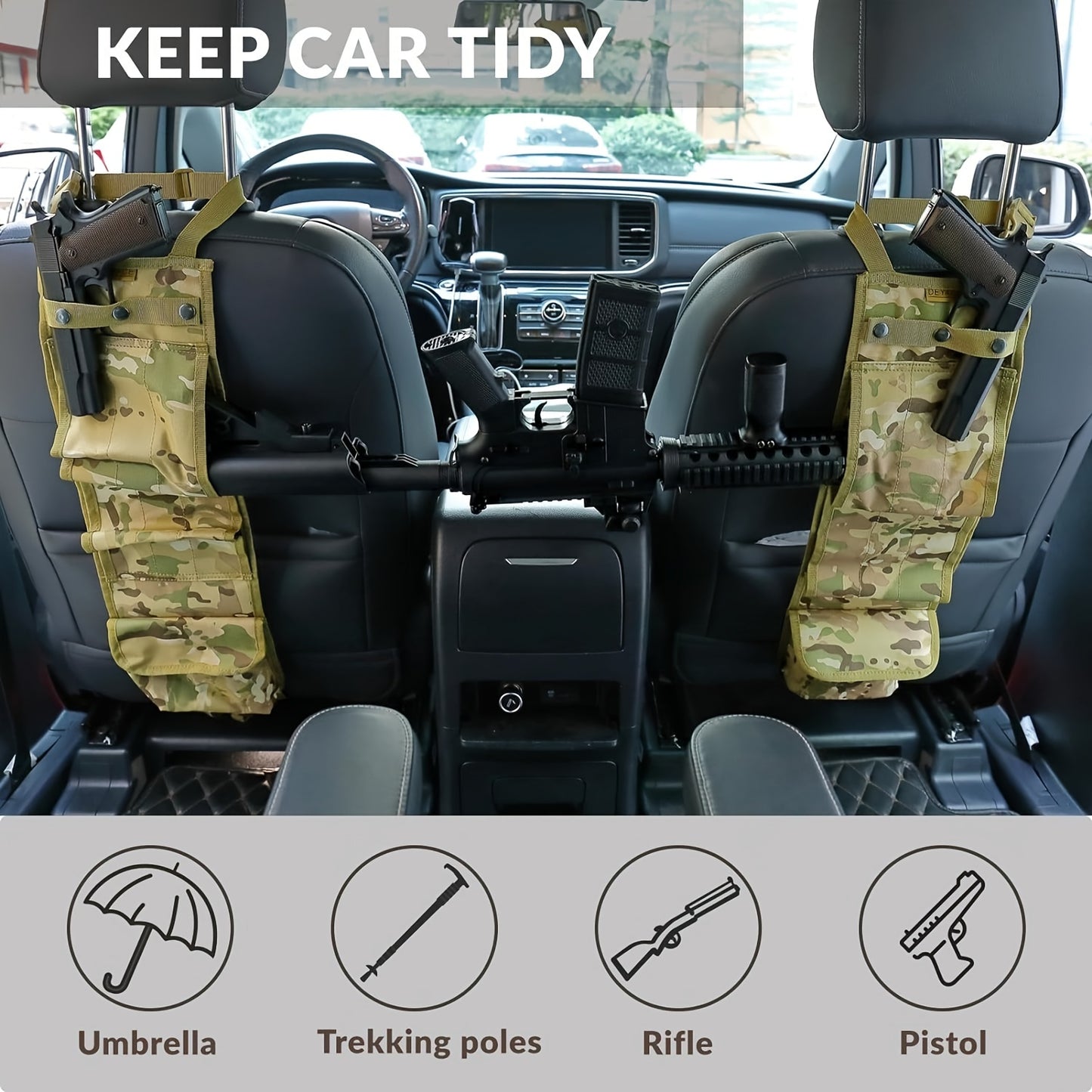 2PCS Truck Gun Racks With Storage Pockets For Hunting Accessories - Parry's Picks