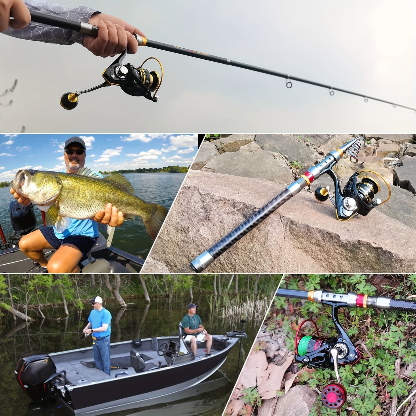 Sougayilang Carbon Fiber Telescopic Fishing Rod And Reel