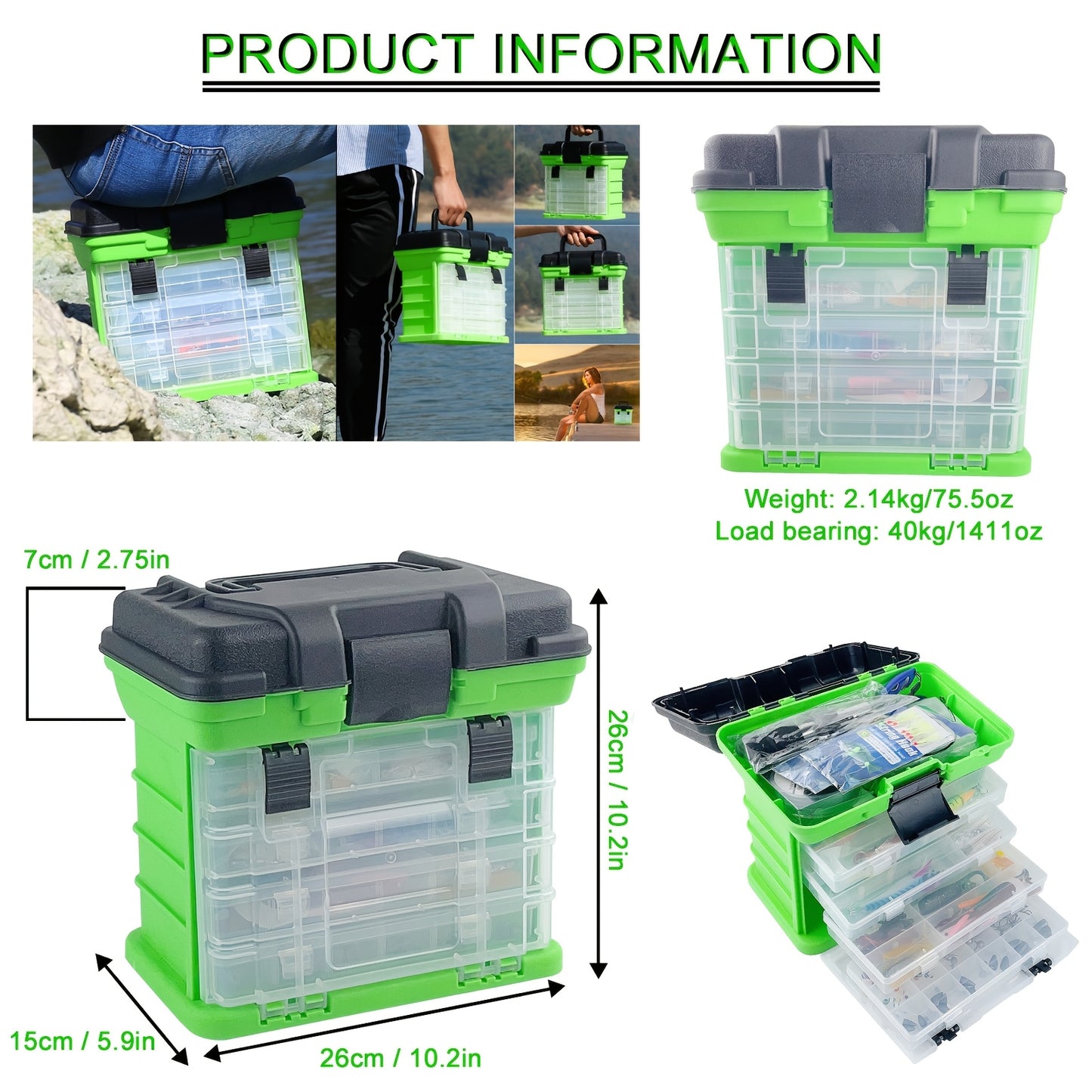 Premium Fishing Lures Kit With Tackle Box 346 Pieces