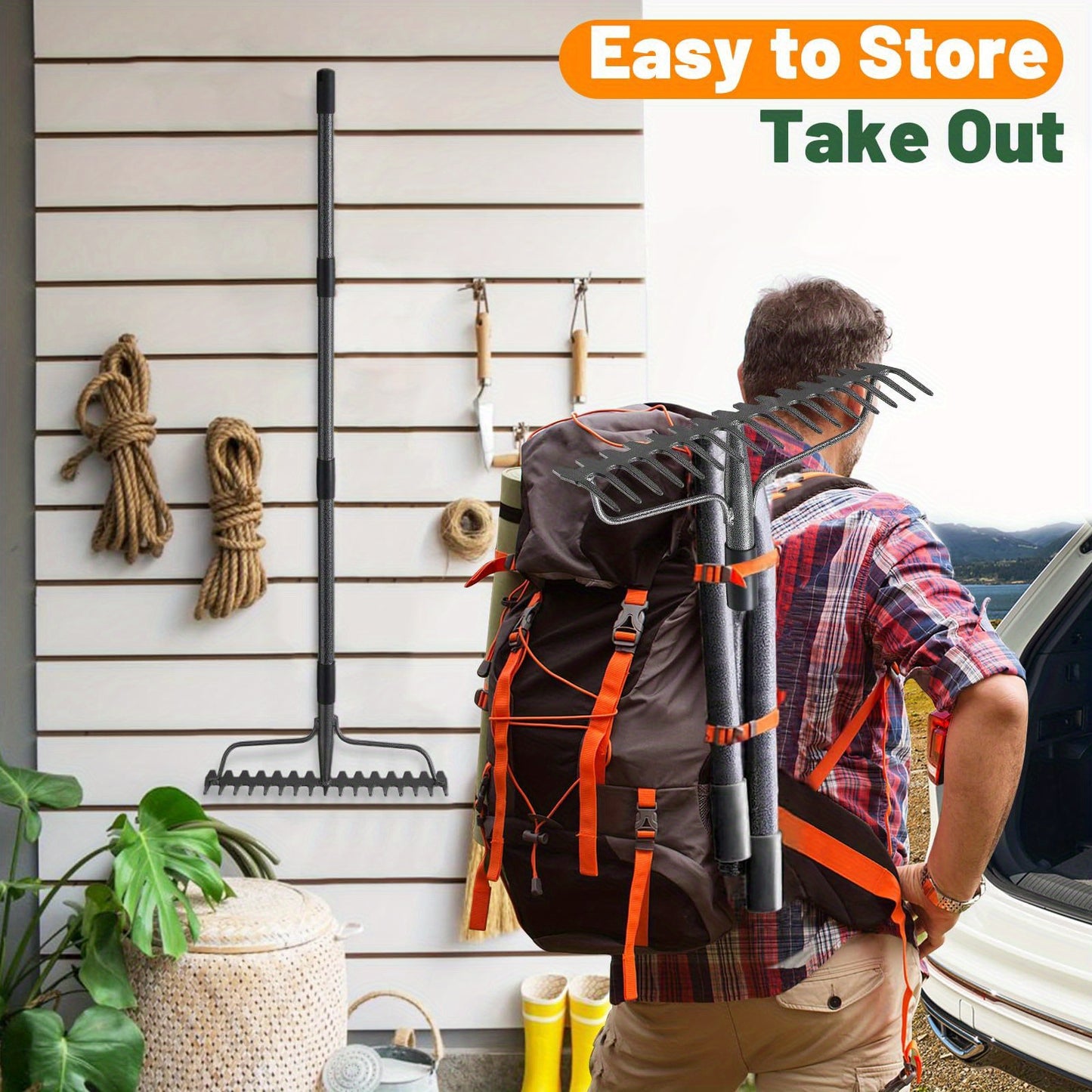 Heavy Duty Garden Rake with 17 Steel Tines for Easy Use - Parry's Picks