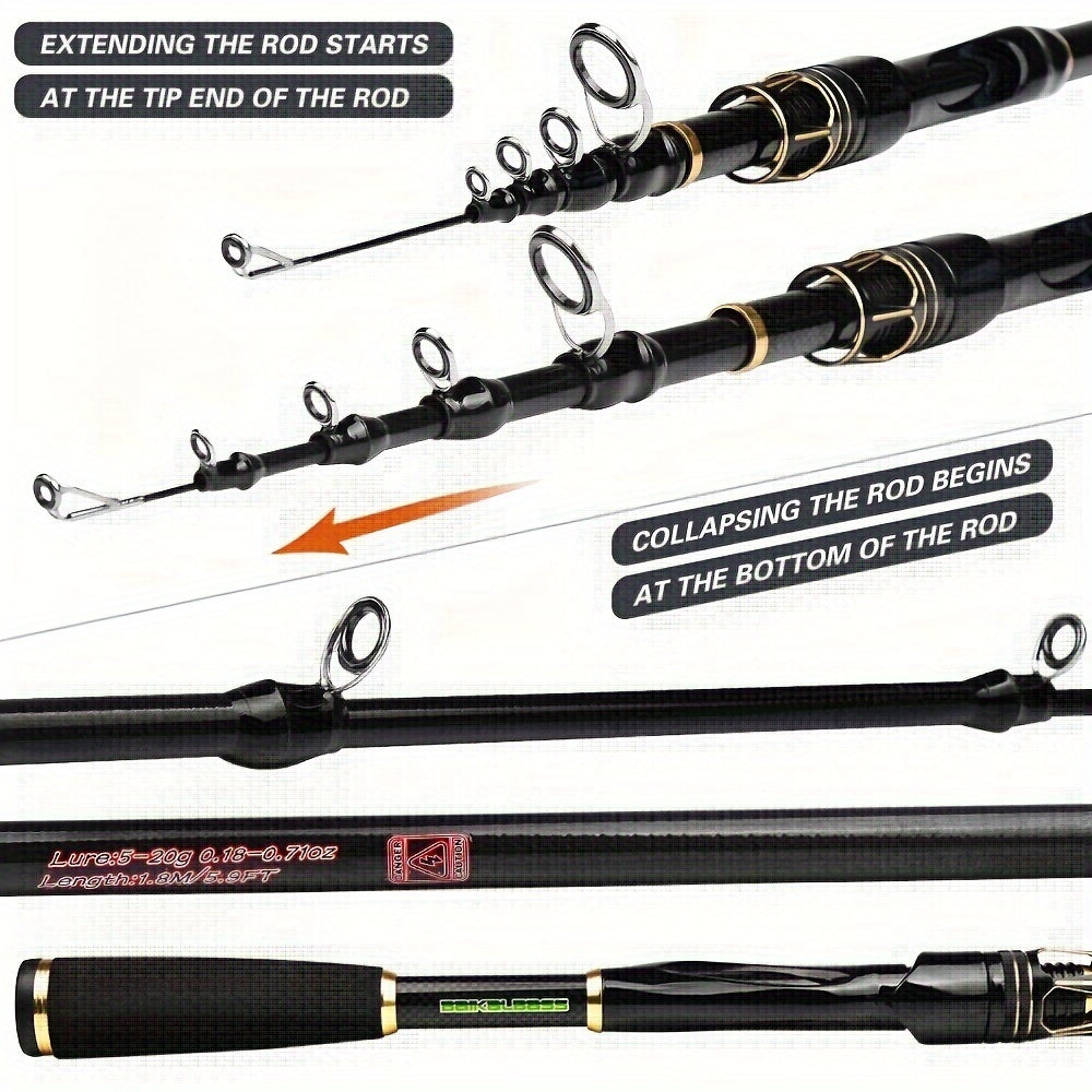 PROBEROS Fishing Rod Reel Combo Kit Spinning Reel Full Set
