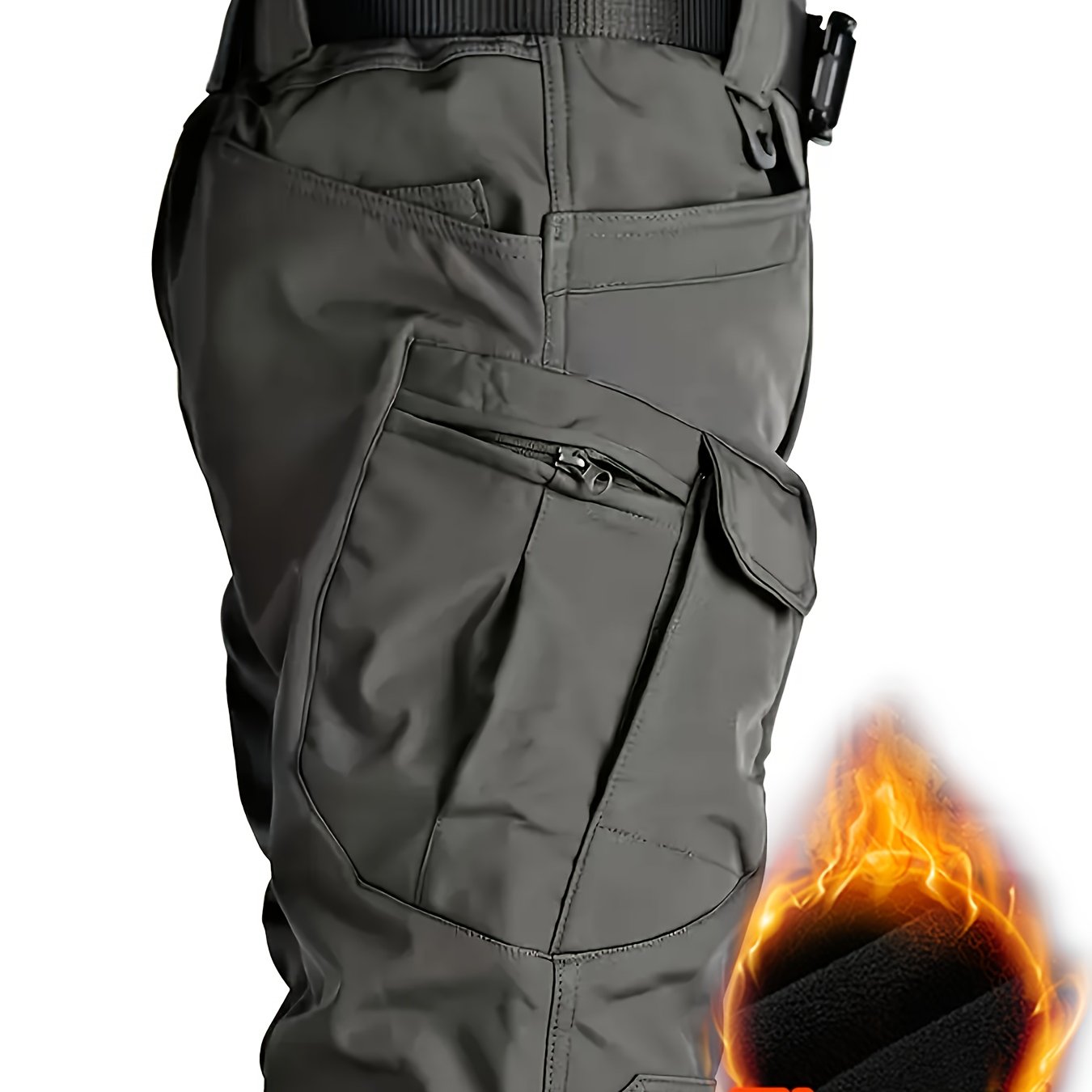 Men's Fleece Warm Tactical Cargo Pants Multi Pocket Windproof - Parry's Picks