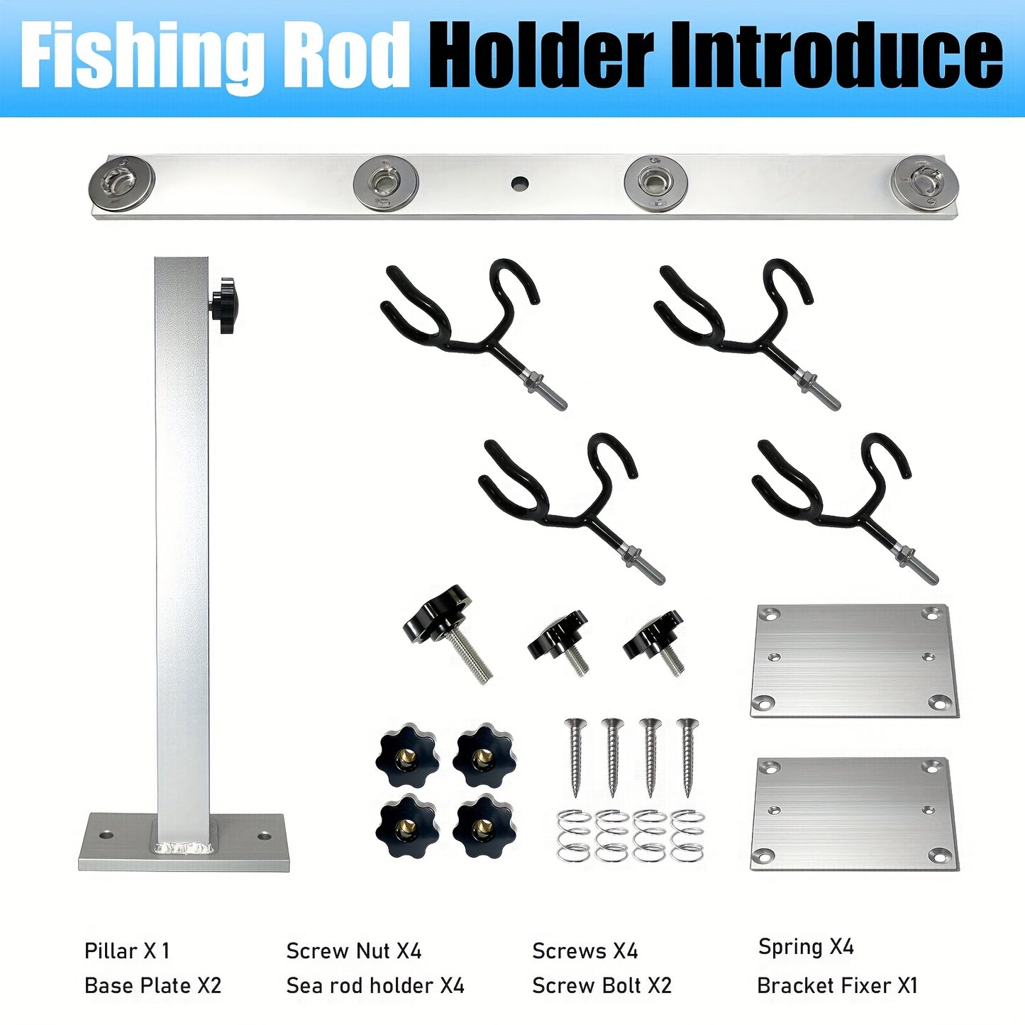 MBBTUL 360 Rotating Height Adjustable Fishing Rod Holder