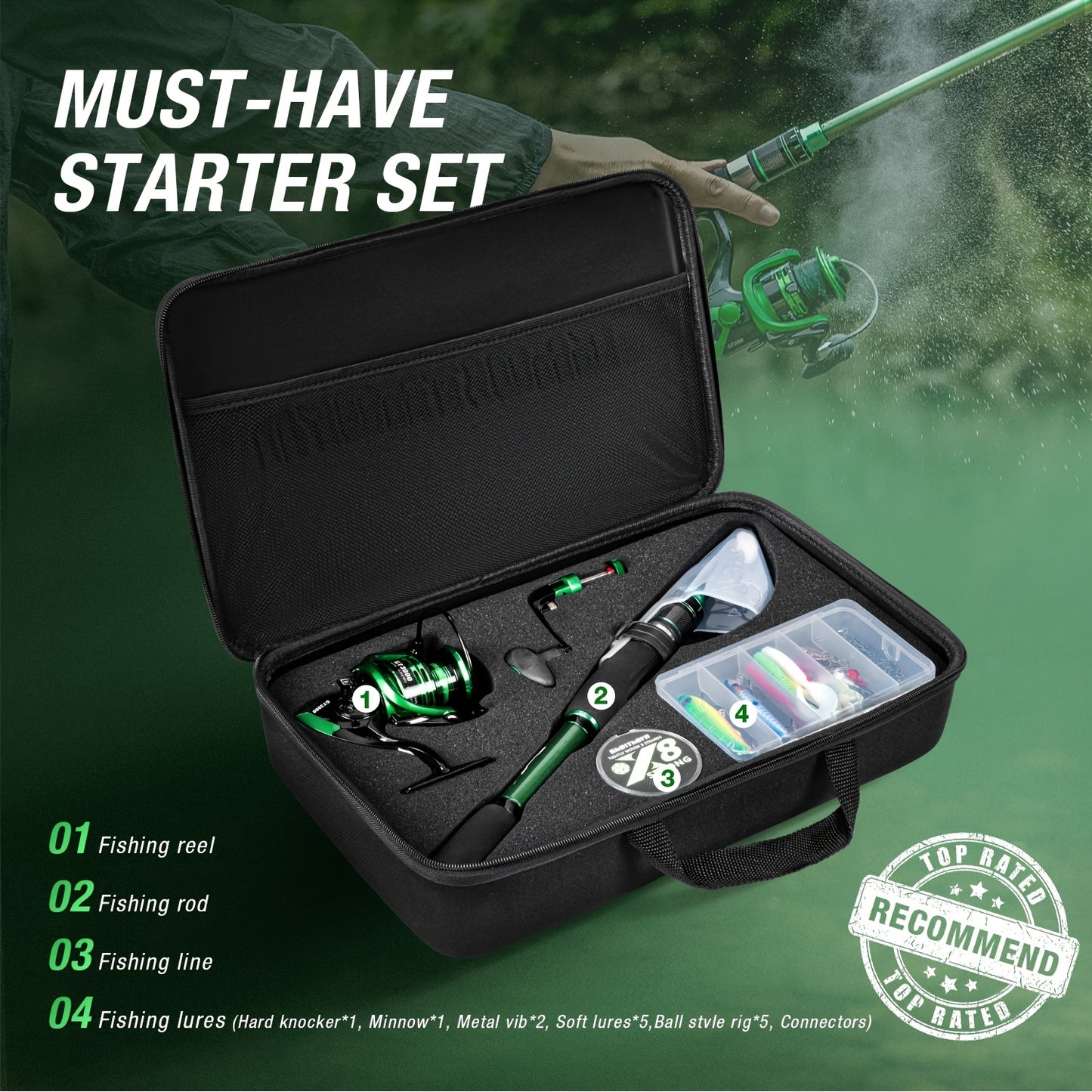 Ghosthorn Fishing Rod And Reel Combo Graphite Telescoping Portable Travel Kit - Parry's Picks