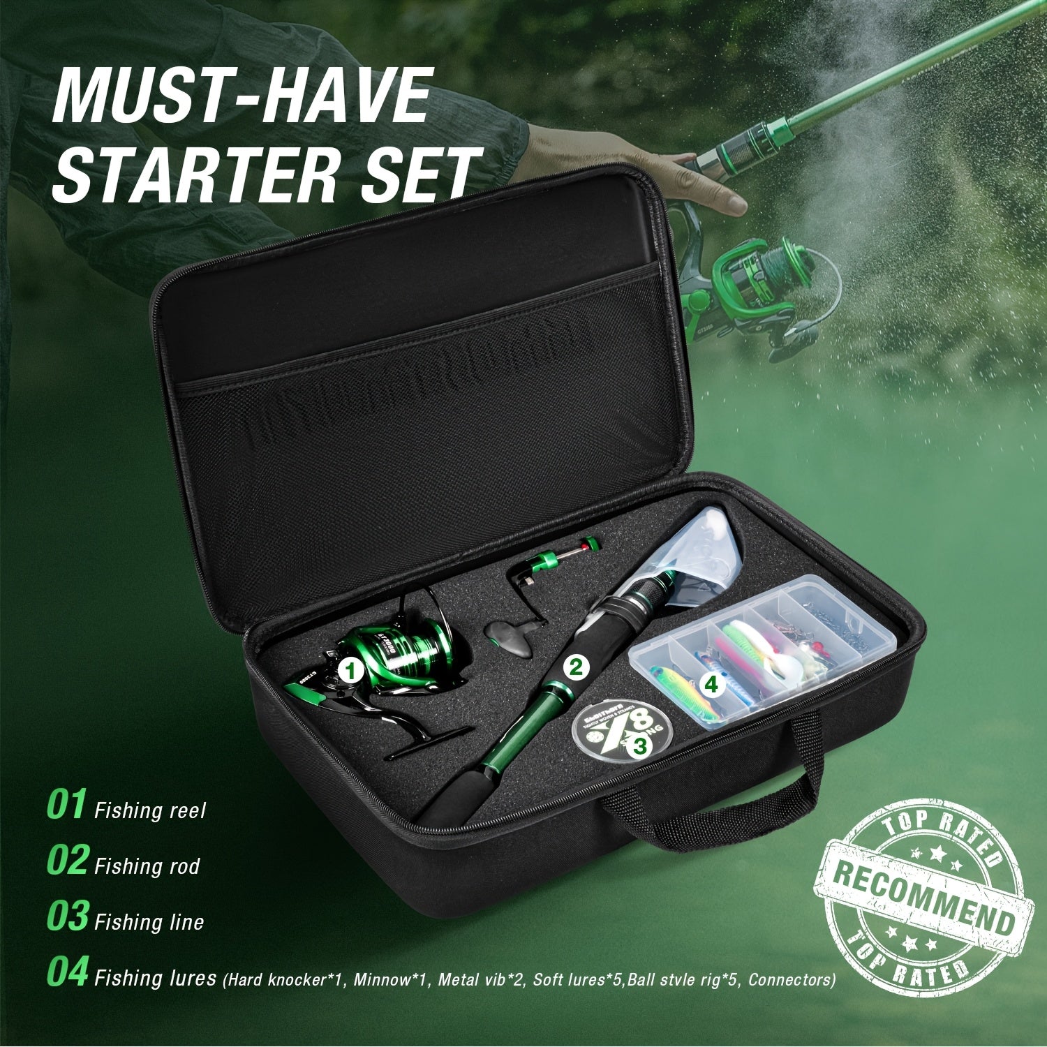 Ghosthorn Fishing Rod And Reel Combo Graphite Telescoping Portable Travel Kit - Parry's Picks