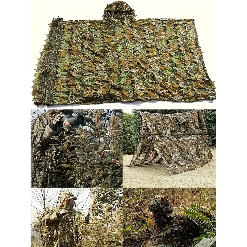 3D Maple Leaf Camouflage Cape With Mesh Hood Cloak - Parry's Picks