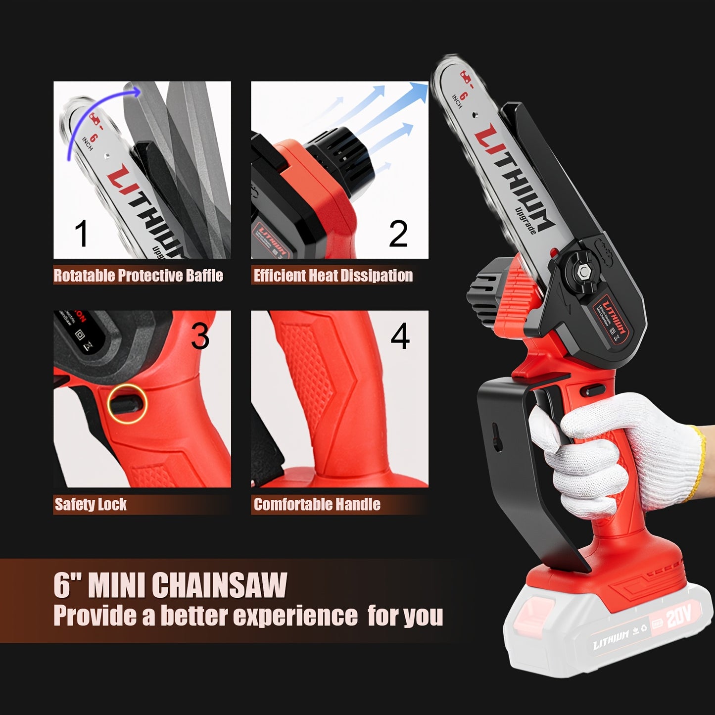 Portable Rechargeable Handheld Electric Mini Chainsaw for Gardening - Parry's Picks