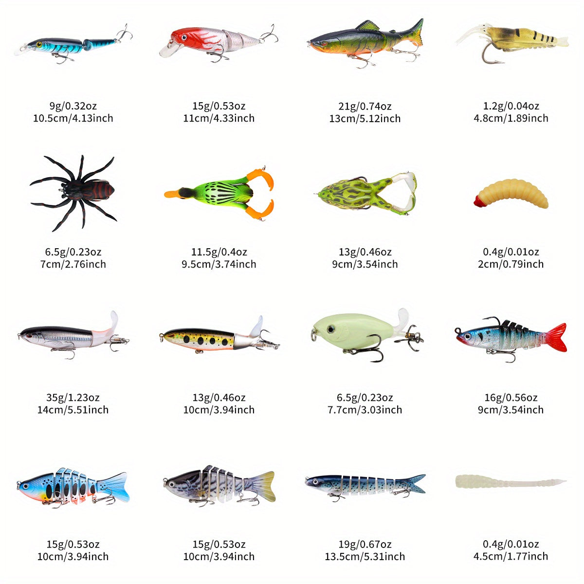Ultimate Fishing Bait Set 48Pcs Realistic Swimming Baits