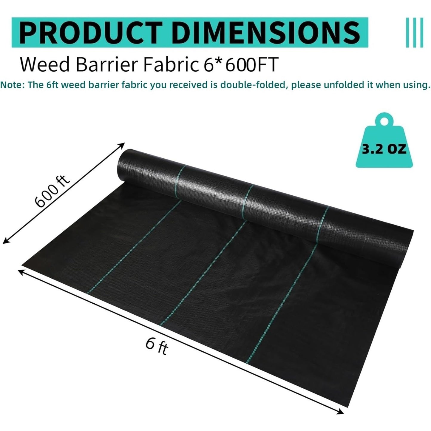 MERXENG Weed Barrier Landscape Fabric Heavy Duty Woven Cloth