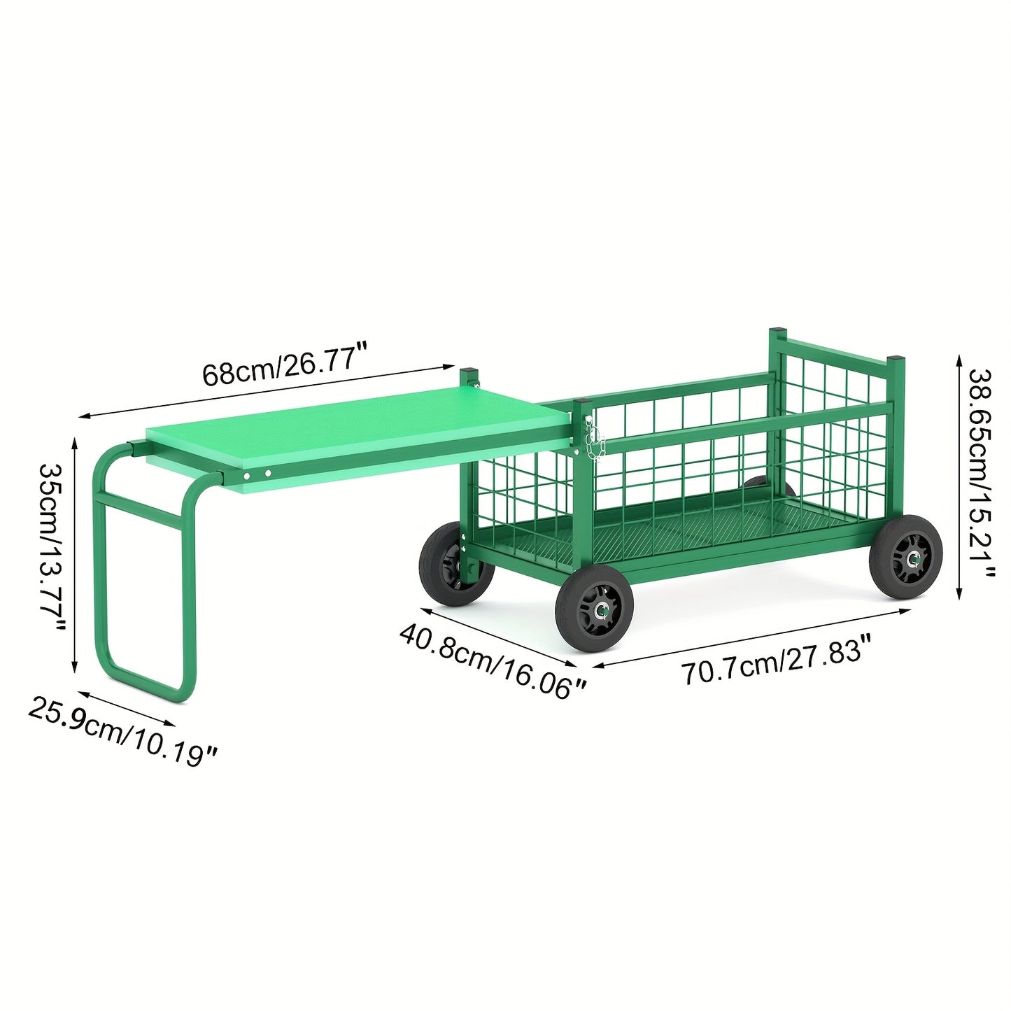 Rolling Garden Work Seat With Wheels Heavy Duty Cart