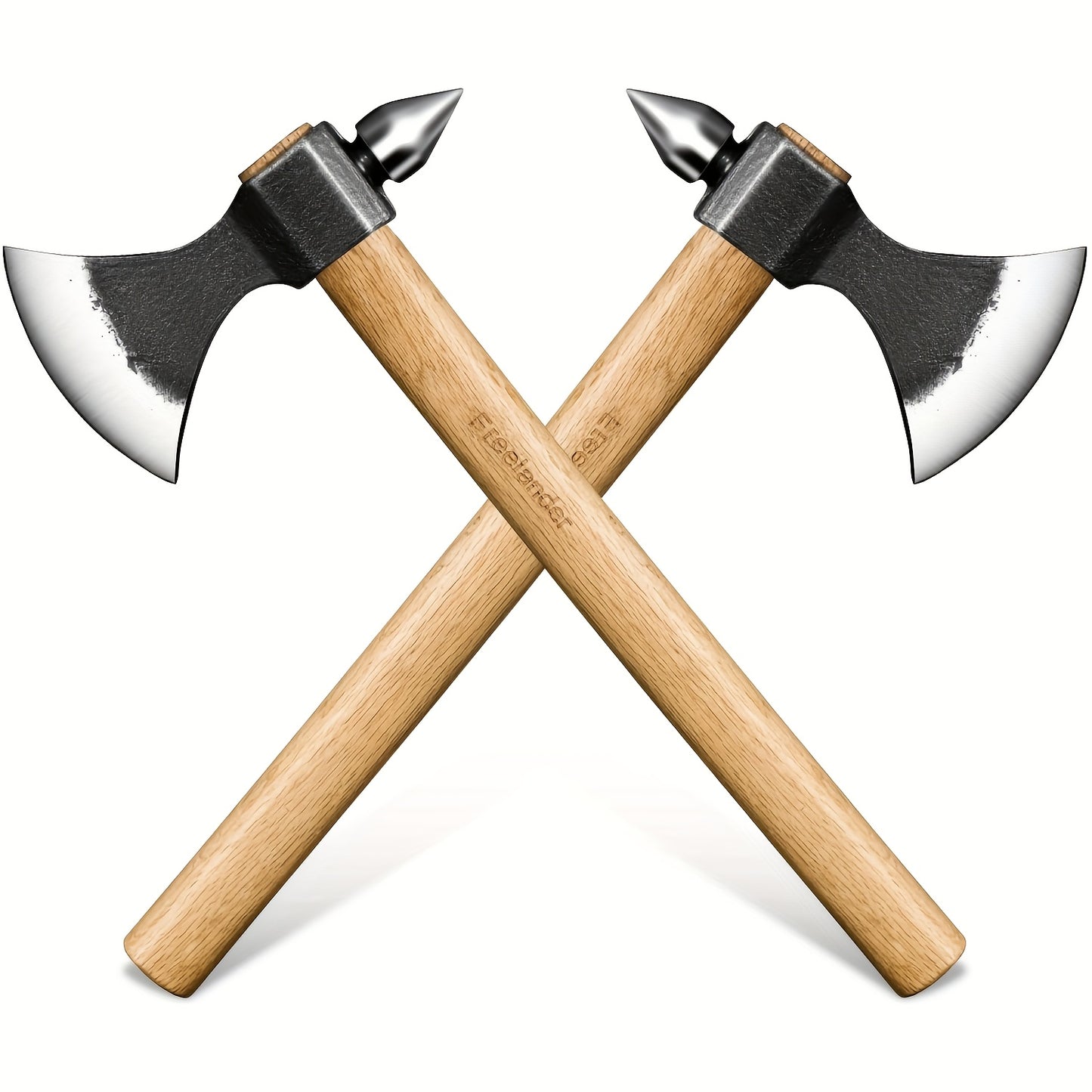 Premium Outdoor Axe Set With Sharp Blade And Wooden Handle