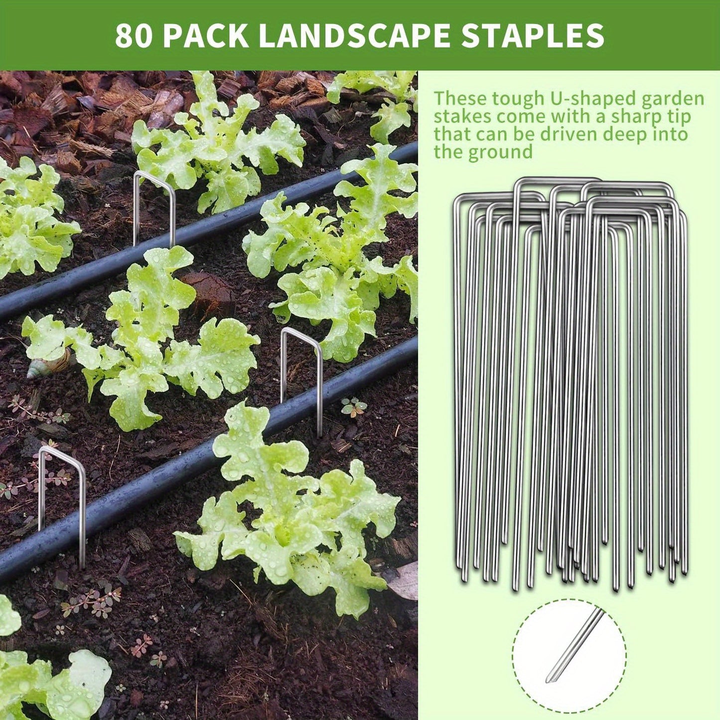 Heavy Duty Landscape Staples Kit for Garden and Tent Use