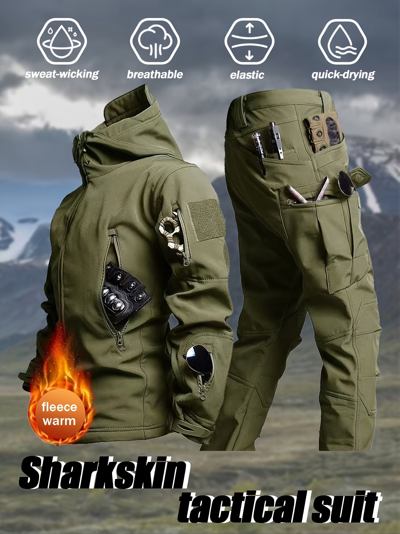 Men's 2-Piece Jacket And Overalls Set Warm Windproof Outerwear - Parry's Picks