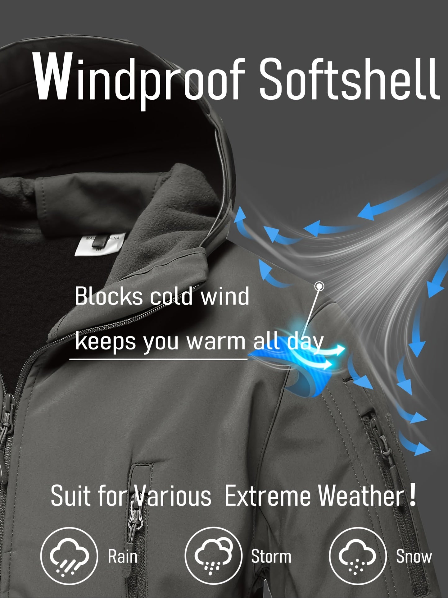 SOVTEMPCollar Men's Thickened Windproof Hoodie Jacket With Pockets - Parry's Picks