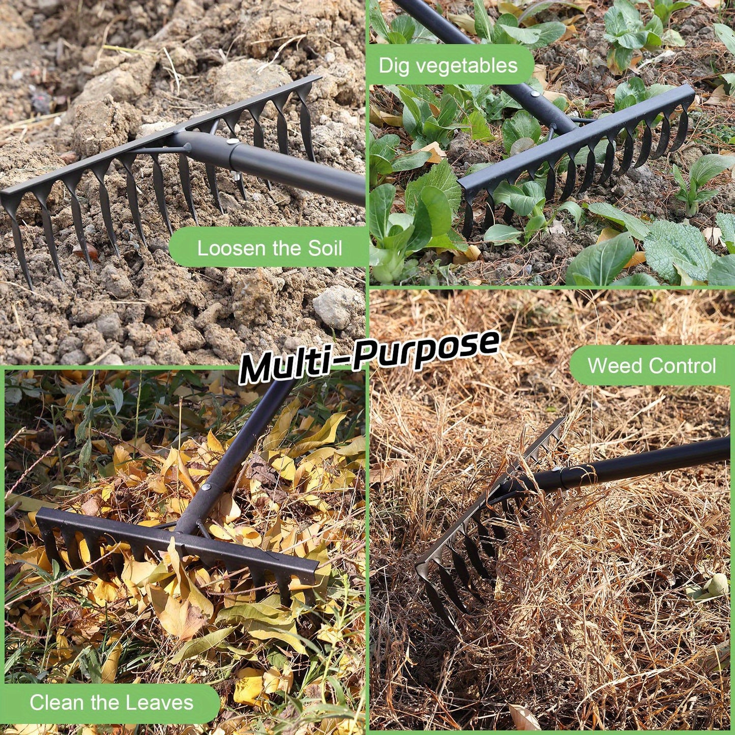 Heavy Duty Bow Rake for Garden Soil and Debris Cleanup - Parry's Picks