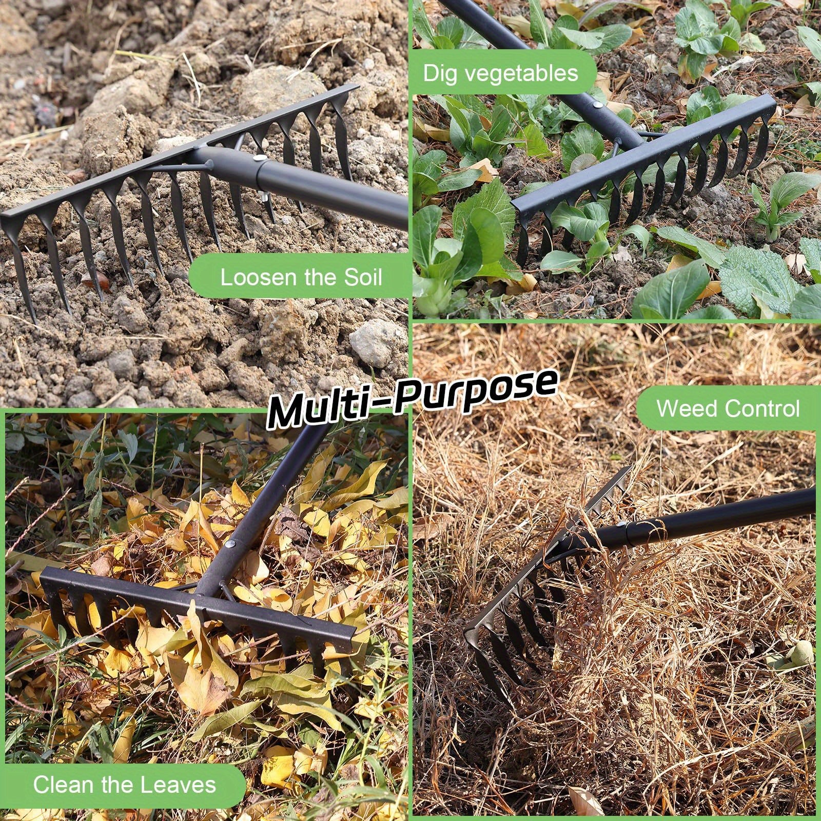 Heavy Duty Bow Rake for Garden Soil and Debris Cleanup - Parry's Picks