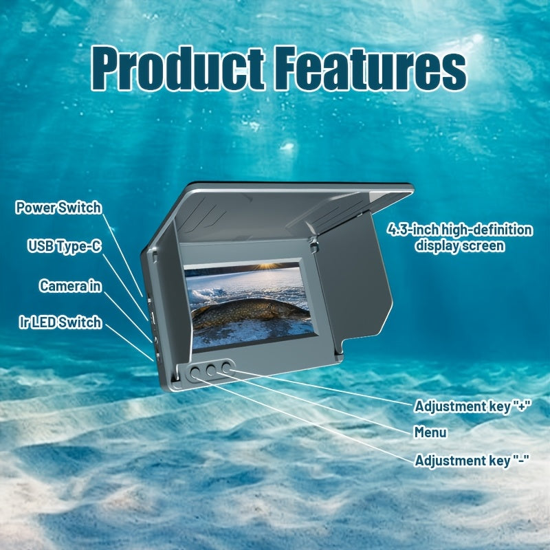 Underwater HD Fishing Camera With 4.3 Inch Screen USB