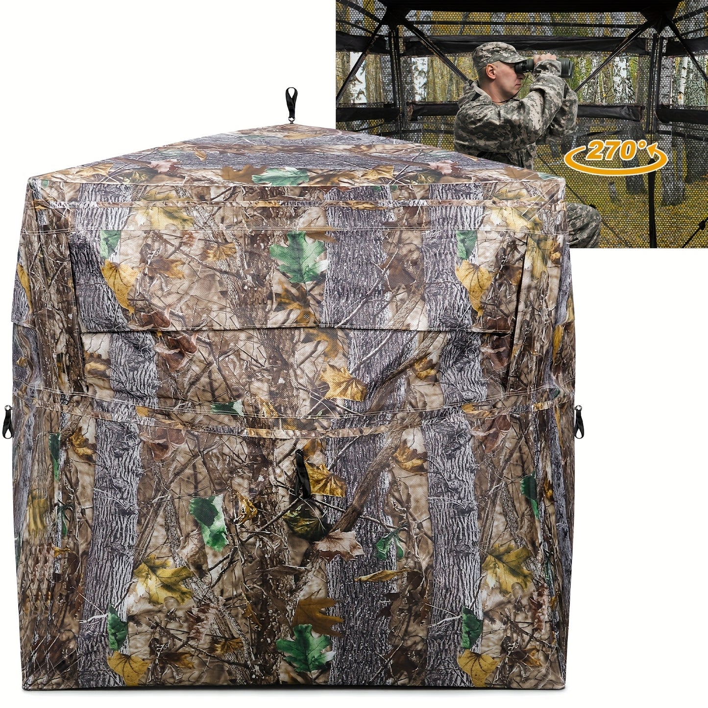 YAFITI 3 Person See Through Ground Hunting Blind Windows