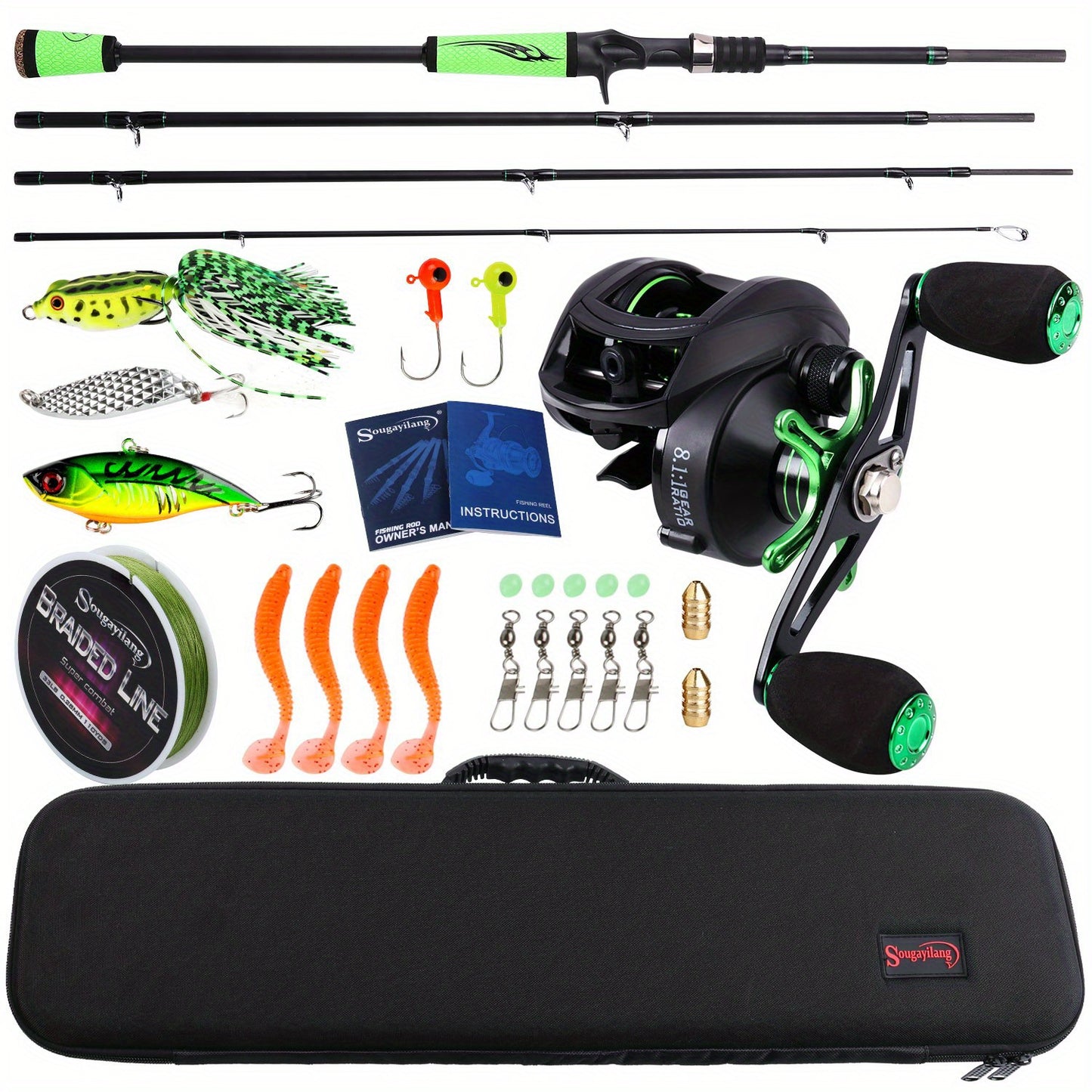 Sougayilang Premium Fishing Rod And Reel Set Carbon Fiber