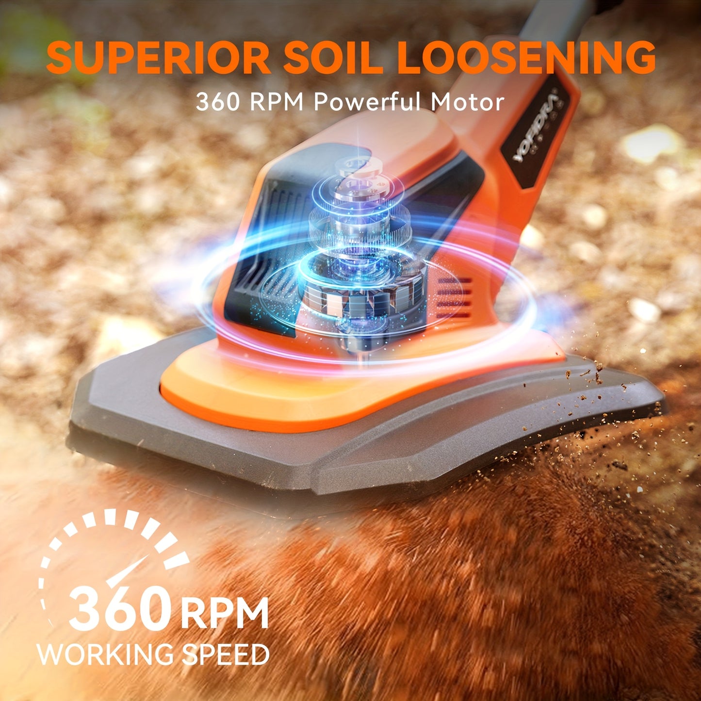 YOFIDRA 21V Cordless Tillage Machine for Garden Soil