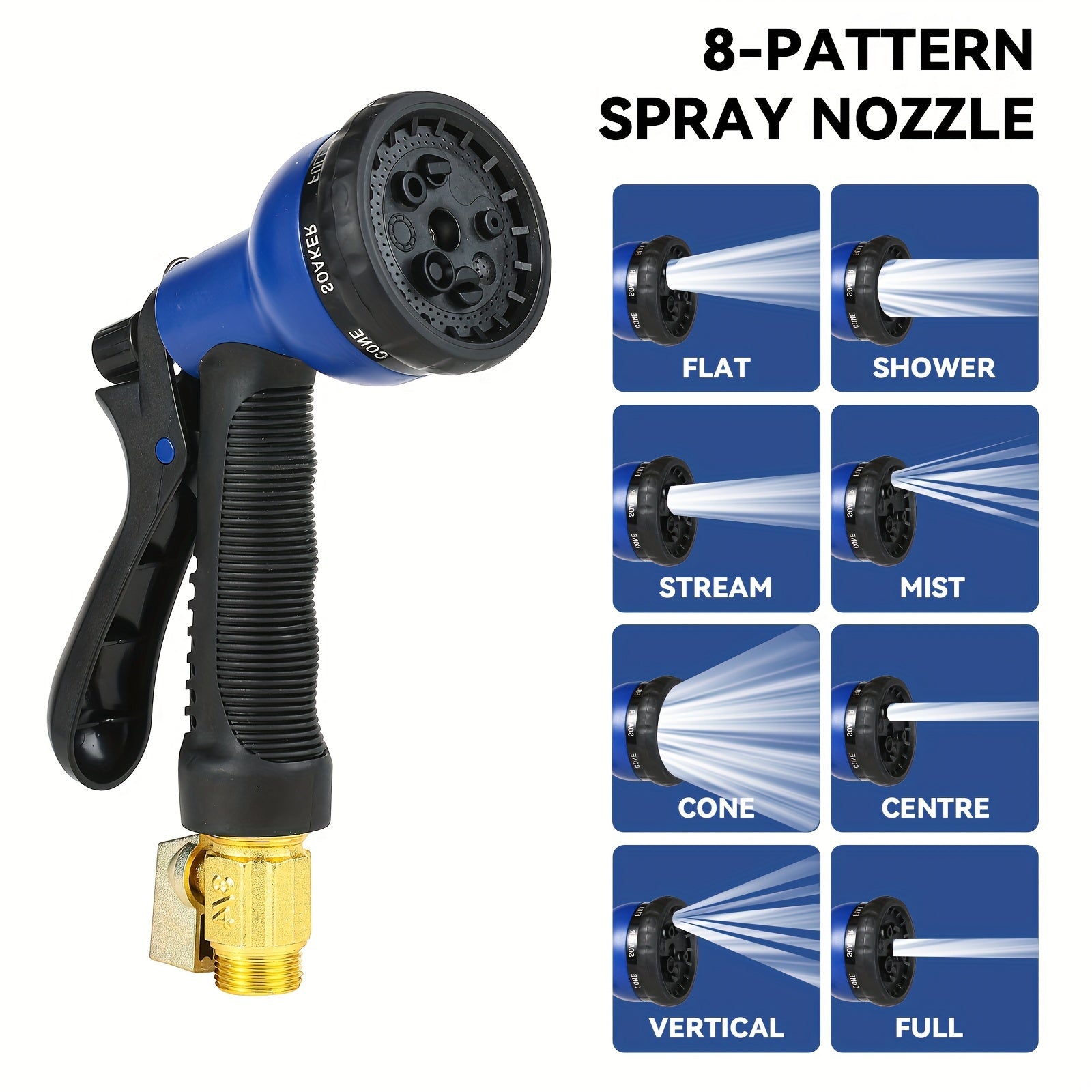 Lightweight 100ft Garden Hose with 10 Function Nozzle - Parry's Picks