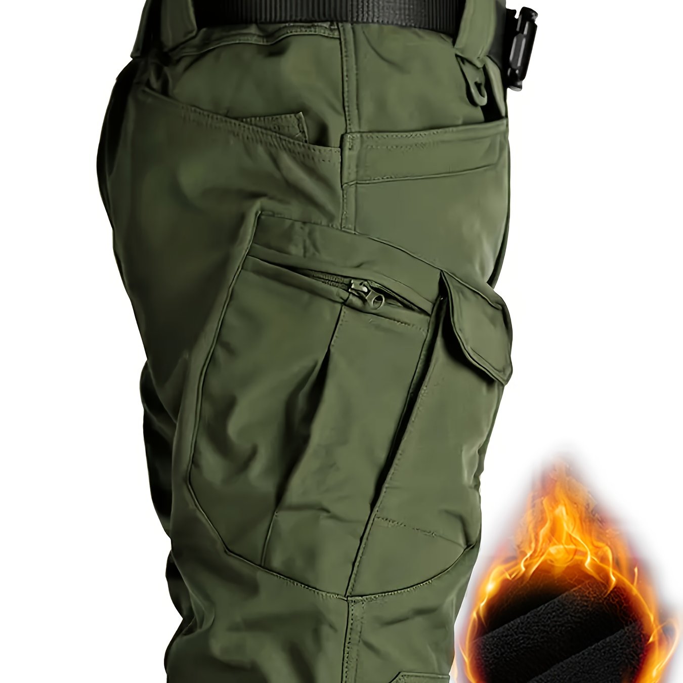Men's Fleece Warm Tactical Cargo Pants Multi Pocket Windproof - Parry's Picks