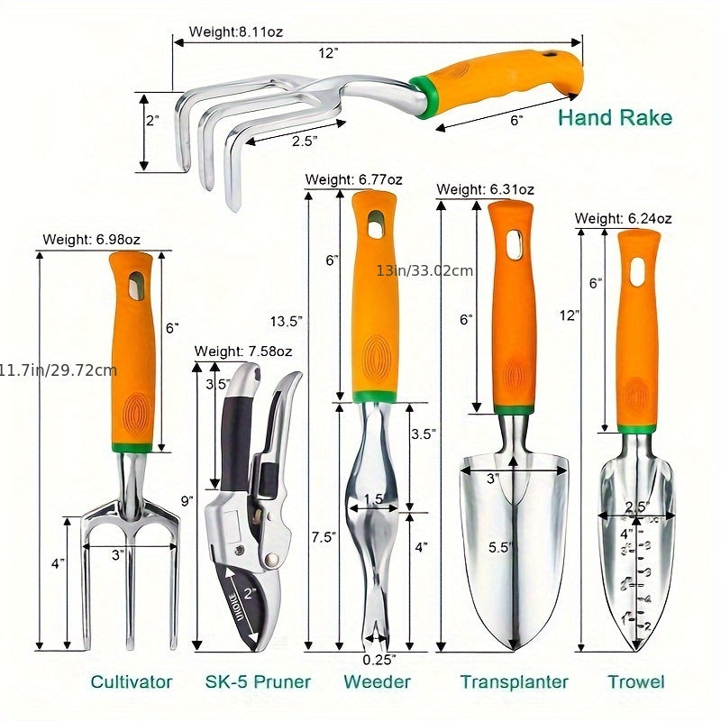 Complete 12 Piece Garden Tool Set with Canvas Apron - Parry's Picks