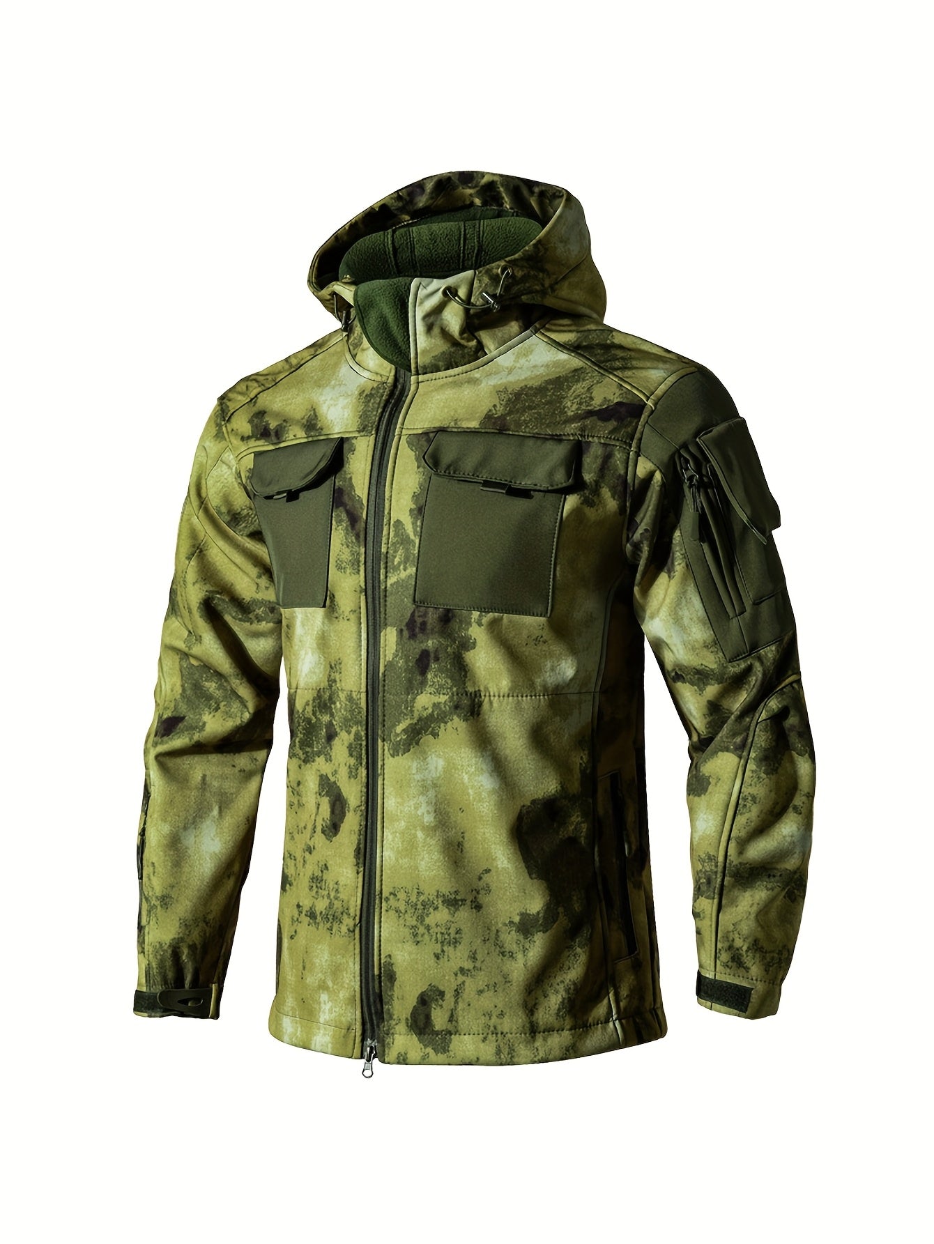 Soft Shell Outdoor Plush Jacket Set With Multiple Pockets Camouflage - Parry's Picks