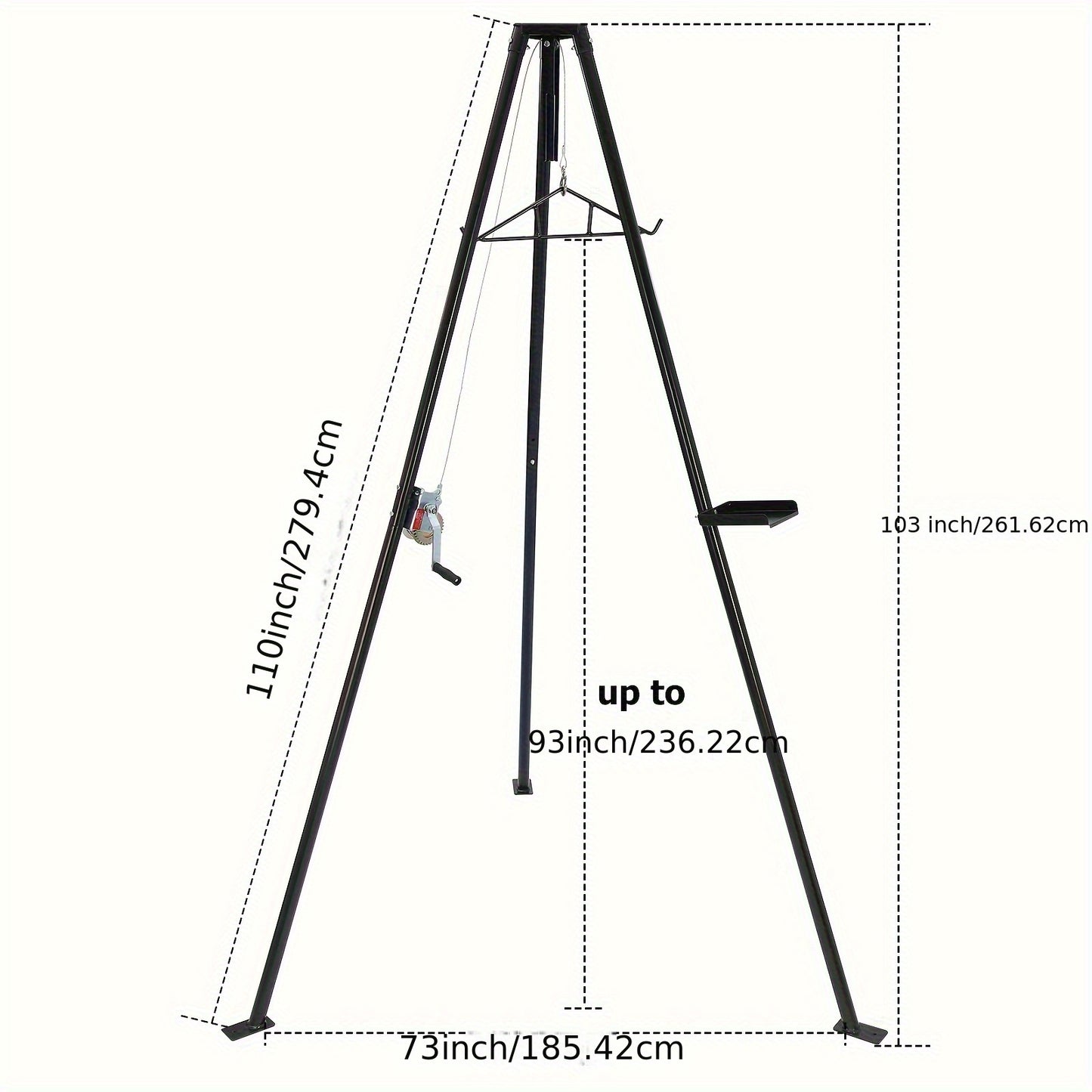 Deer Hoist for Truck Hitch with Lifting Winch and Tool Tray - Parry's Picks