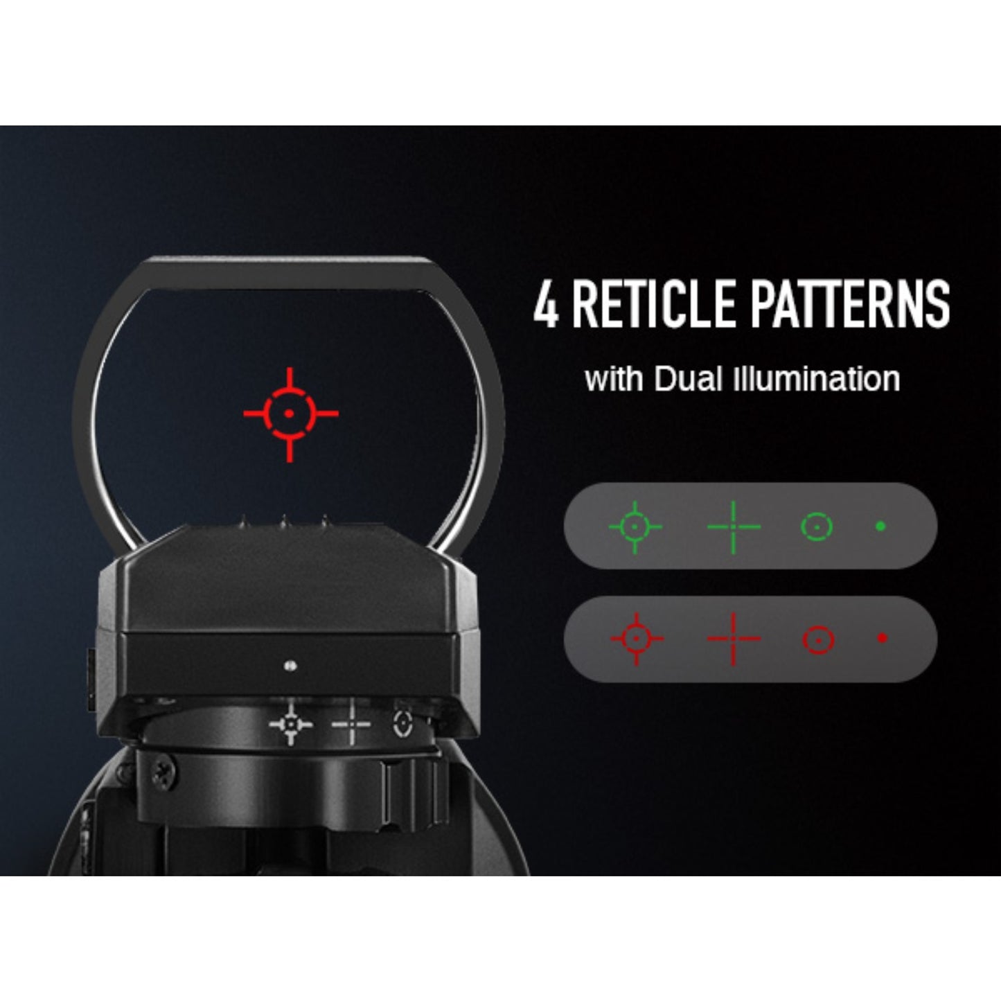 Pinty Rifle Scope With Red Dot And Dual Illuminated Reticle