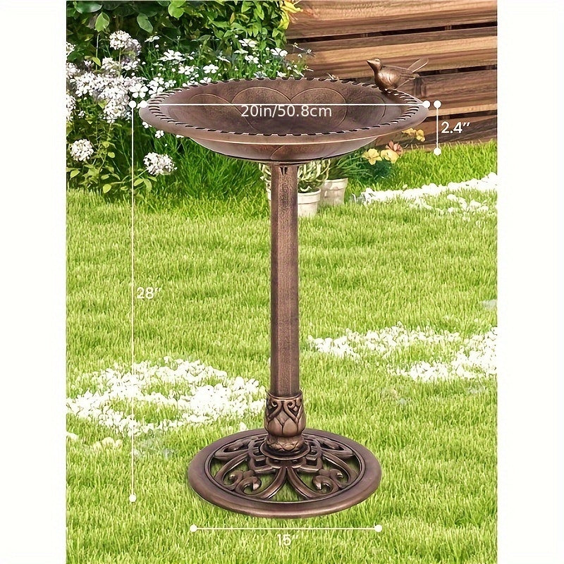 Antique Golden Freestanding Bird Feeder and Bath for Garden - Parry's Picks