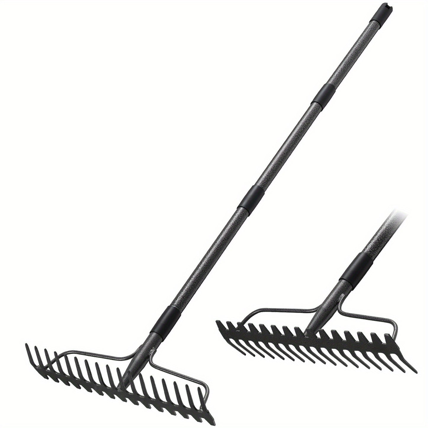 Heavy Duty Garden Rake with 17 Steel Tines for Easy Use - Parry's Picks