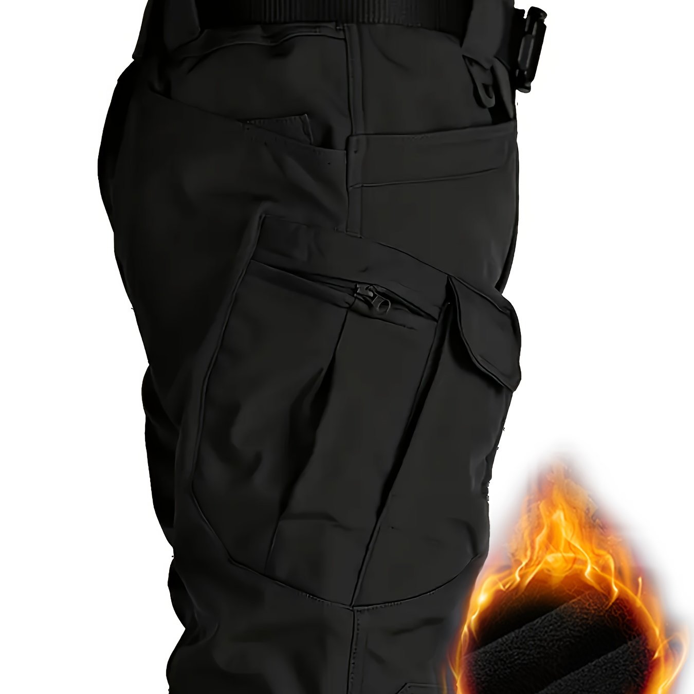 Men's Fleece Warm Tactical Cargo Pants Multi Pocket Windproof - Parry's Picks