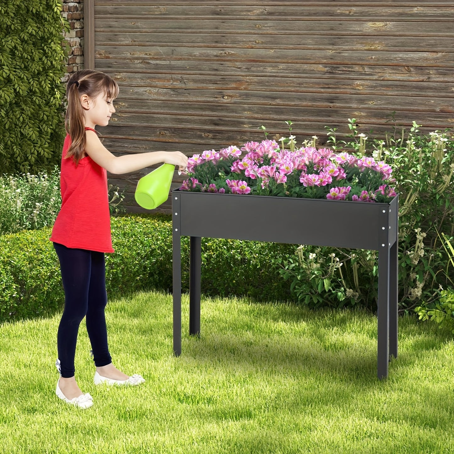 Elevated Metal Garden Bed for Backyard and Terrace