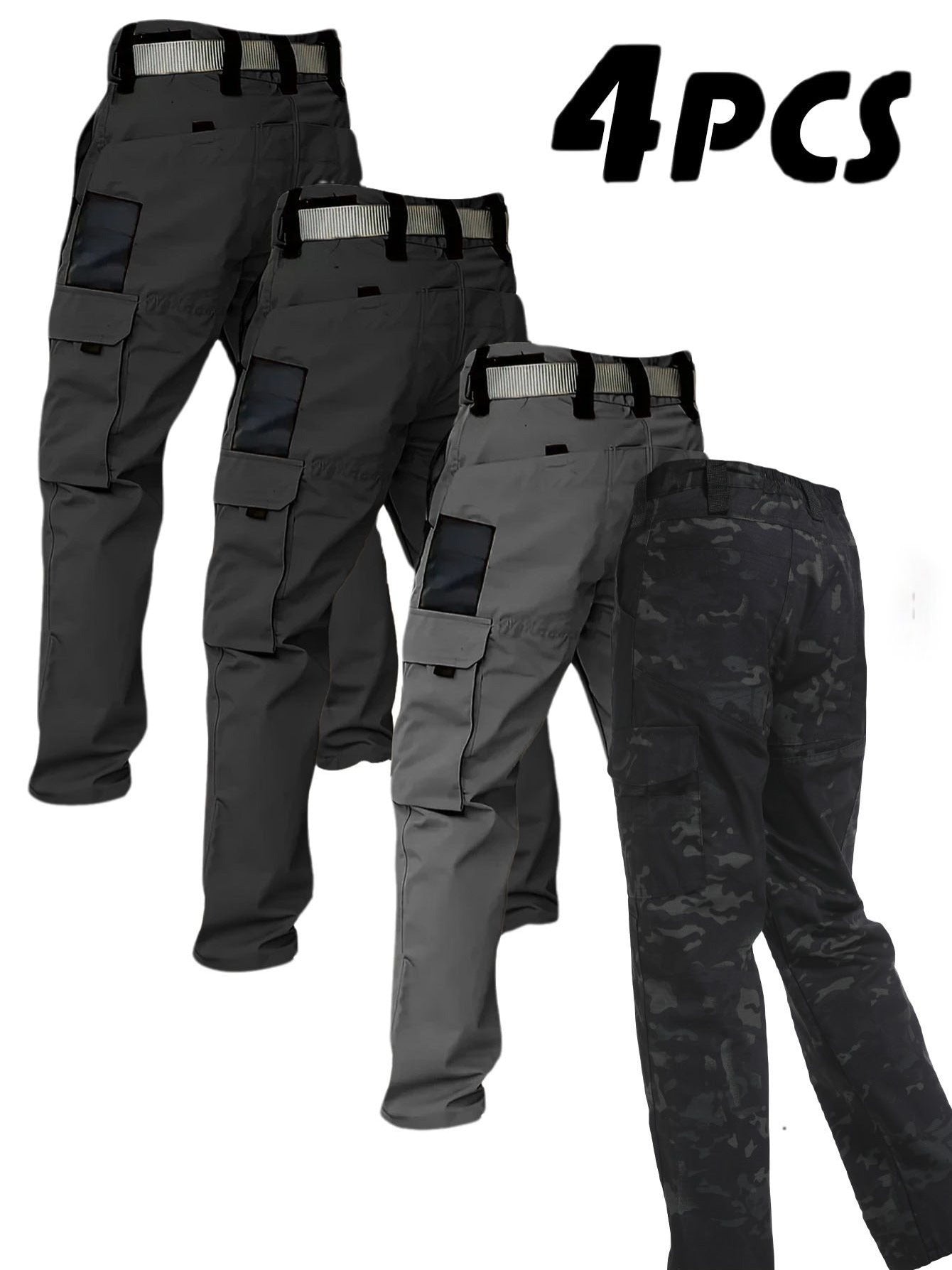 DISI Mens Straight Cargo Pants Quick Dry MultiPocket