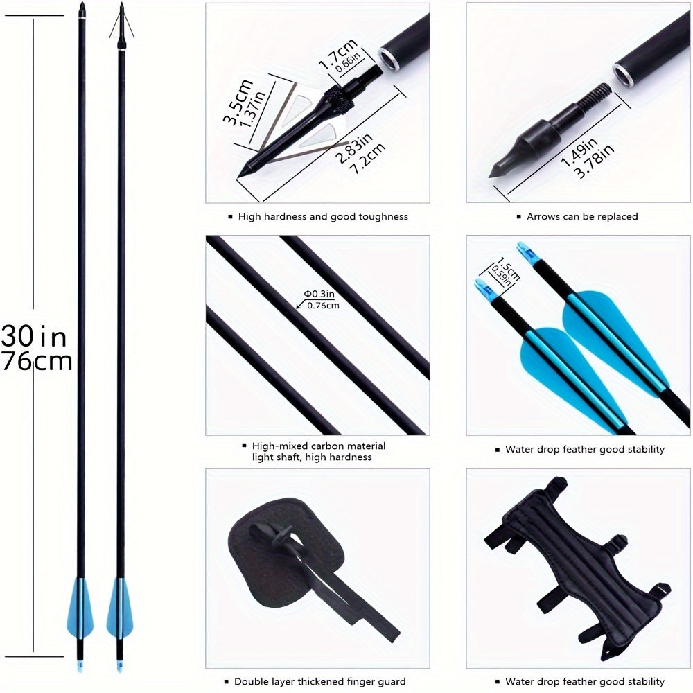 Recurve Bow Set With 12 Carbon Arrows For Beginners